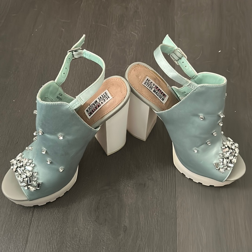Iggy Azalea x Steve Madden Embellished platform sandal.